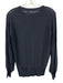 Ann Mashburn Size S Navy Cashmere Textured Detail Crew Neck Long Sleeve Sweater Navy / S