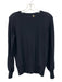 Ann Mashburn Size S Navy Cashmere Textured Detail Crew Neck Long Sleeve Sweater Navy / S