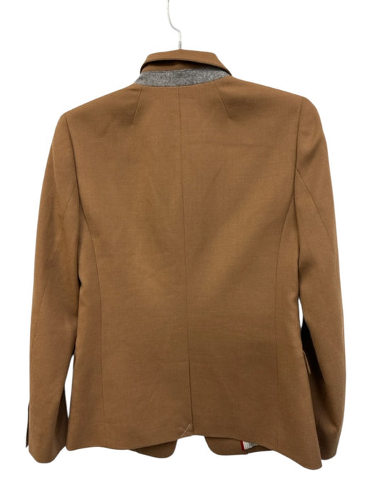 J Crew Size 0 Brown Wool One Button Long Sleeve Blazer Jacket Brown / 0