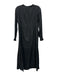 ABLE Size XXS Black Cotton Half Button Long Sleeve Maxi Dress Black / XXS