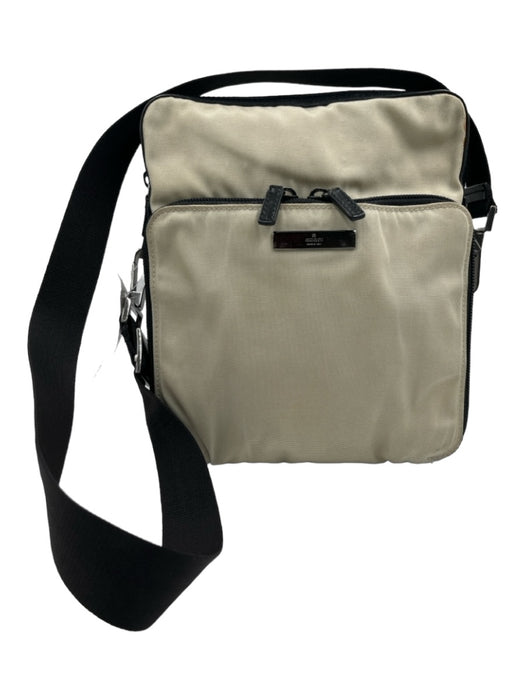 Gucci Beige & Black Nylon Leather trim Crossbody Zipper Camera bag Bag Beige & Black / XS
