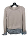 Brochu Walker Size XS Beige & Gray Cotton Knit Ribbed Neck Long Sleeve Top Beige & Gray / XS