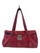 Prada Red Suede Silver Hardware Double Top Handle Flap shoulder bag Bag Red / S