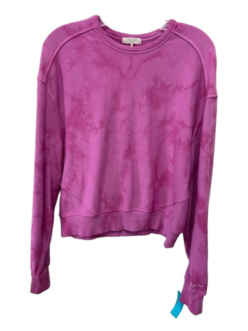 Rag & Bone Size S Pink Cotton Round Neck Long Sleeve Tie Dye Sweatshirt Pink / S