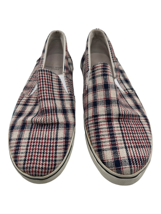 Isabel Marant Etoile Shoe Size 36 White Red & Blue Canvas Slip On Plaid Sneakers White Red & Blue / 36