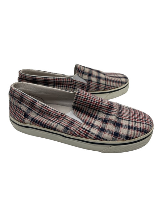 Isabel Marant Etoile Shoe Size 36 White Red & Blue Canvas Slip On Plaid Sneakers White Red & Blue / 36