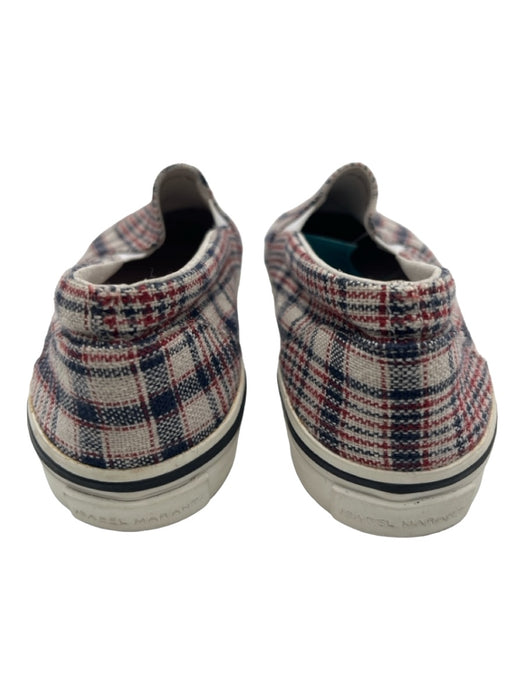 Isabel Marant Etoile Shoe Size 36 White Red & Blue Canvas Slip On Plaid Sneakers White Red & Blue / 36