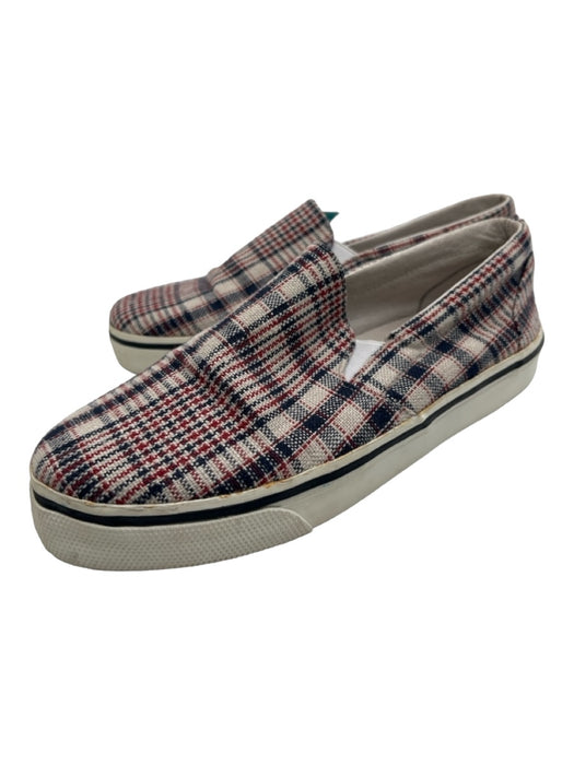 Isabel Marant Etoile Shoe Size 36 White Red & Blue Canvas Slip On Plaid Sneakers White Red & Blue / 36