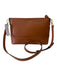 Hazzys Brown Leather Crossbody Top Zip Gold Hardware shoulder strap Bag Brown / S