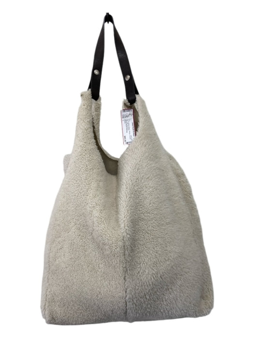 Rehard White & Black Sherpa Shoulder Bag Tote Bag White & Black / L