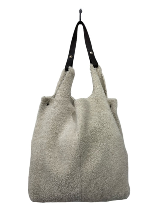 Rehard White & Black Sherpa Shoulder Bag Tote Bag White & Black / L