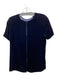 Vince Size XS Midnight blue Viscose & Silk Velvet Button Detail Short Sleeve Top Midnight blue / XS