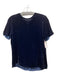 Vince Size XS Midnight blue Viscose & Silk Velvet Button Detail Short Sleeve Top Midnight blue / XS