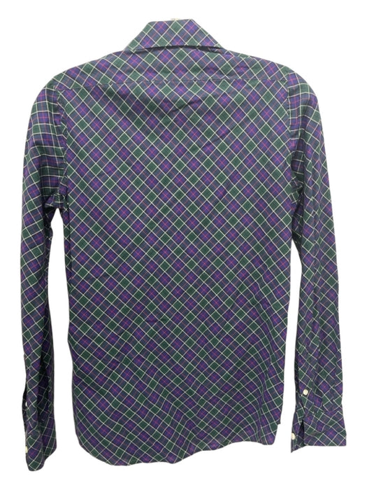 Ann Mashburn Size XS Purple & Green Cotton Plaid Long Sleeve Button Up Top Purple & Green / XS