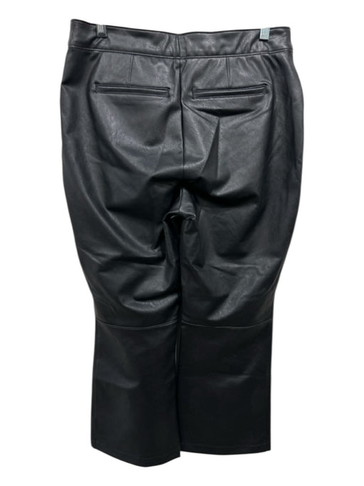 Spanx Size XL Black Faux Leather Elastic Waist Straight Leg Pants Black / XL