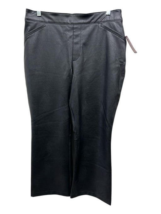 Spanx Size XL Black Faux Leather Elastic Waist Straight Leg Pants Black / XL