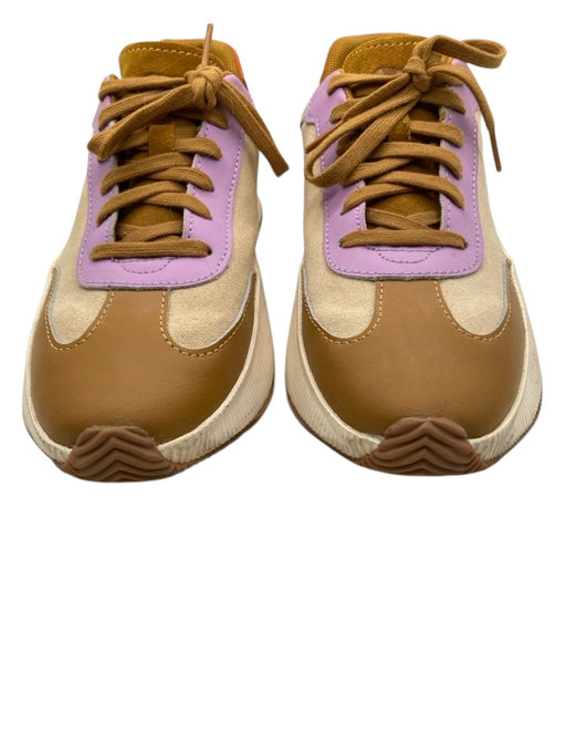 Sorel Shoe Size 10 Tan, Purple, Green Leather Upper Lace Up Low Top Sneakers Tan, Purple, Green / 10