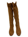Sbicca Shoe Size 10 Tan Brown Leather Upper Almond Toe Block Heel Side Zip Boots Tan Brown / 10