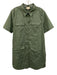 Tuckernuck Size XL Green Cotton Short Sleeve Button Up Pockets Collar Dress Green / XL