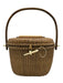 Farnum Brown Wicker Woven Top Handle Vintage Basket Bag Brown / S/M