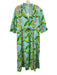 Holly Shae Design Size M/L Blue, Green & Multi Cotton Button Up Tropical Dress Blue, Green & Multi / M/L