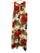 Tuckernuck Size XL Beige, Red, Multi Linen & Cotton Floral Sleeveless Midi Dress Beige, Red, Multi / XL