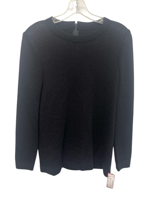 St. John Evening Size M Black Rayon & Wool Long Sleeve Knit Top Black / M