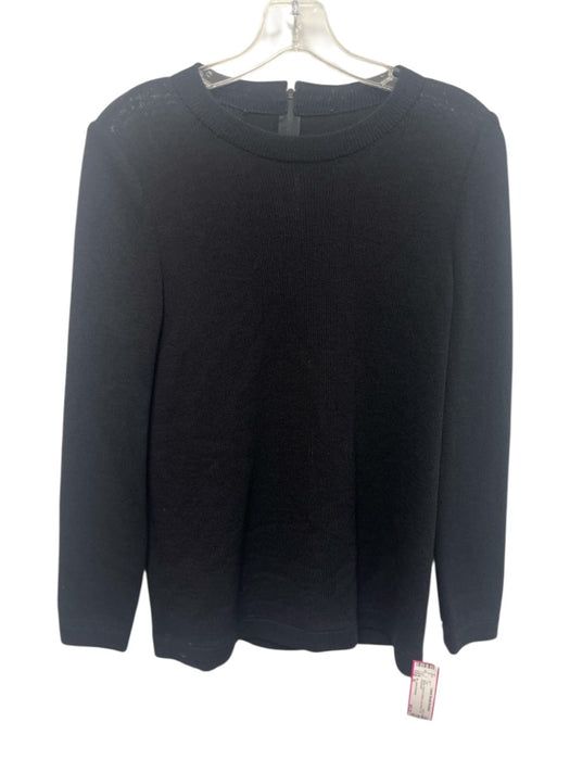 St. John Evening Size M Black Rayon & Wool Long Sleeve Knit Top Black / M