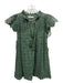 Ulla Johnson Size 6 Olive Green Cotton & Viscose Short Sleeve Eyelet V Neck Top Olive Green / 6
