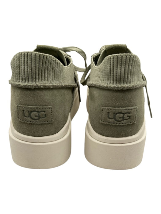 Ugg Shoe Size 10 Sage Green & White Suede Raw Edge Fabric Block Lace Up Sneakers Sage Green & White / 10
