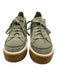 Ugg Shoe Size 10 Sage Green & White Suede Raw Edge Fabric Block Lace Up Sneakers Sage Green & White / 10