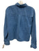 Tuckernuck Size M Blue Cotton Corduroy Long Sleeve Button Up & Collar Crop Top Blue / M