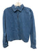 Tuckernuck Size M Blue Cotton Corduroy Long Sleeve Button Up & Collar Crop Top Blue / M