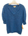 Ann Mashburn Size S Light Blue, Yellow & Black Cotton Blend Open Knit Sweater Light Blue, Yellow & Black / S