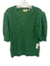 Ann Mashburn Size S Green & Yellow Cotton Blend Open Knit 1/2 Sleeve Sweater Green & Yellow / S