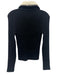 Simkhai Size M Black & Cream Viscose Blend Ribbed Knit 1/4 Zip Collar Sweater Black & Cream / M