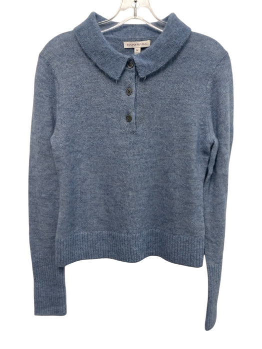 Banana Republic Size M Light Blue Alpaca Blend 1/4 Button Collar Sweater Light Blue / M