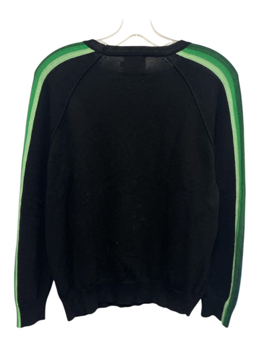 Wispr Size S Black, Green & Blue Cotton Blend Side Stripe Crew Neck Sweater Black, Green & Blue / S
