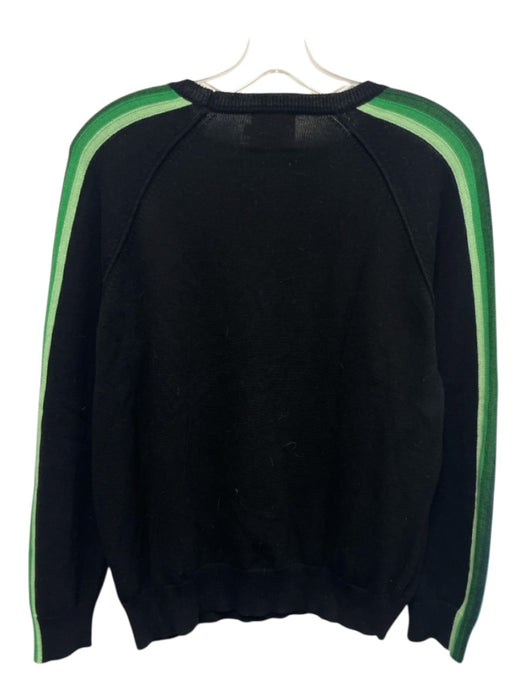 Wispr Size S Black, Green & Blue Cotton Blend Side Stripe Crew Neck Sweater Black, Green & Blue / S