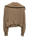 Varley Size S Tan Cotton Rib Knit 1/2 Zip Mock Collar Over Size Sweater Tan / S