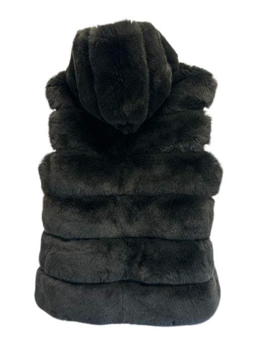 Natures Collection Size M/L Hunter Green Rabbit Fur Suede Detail Hood Jacket Hunter Green / M/L