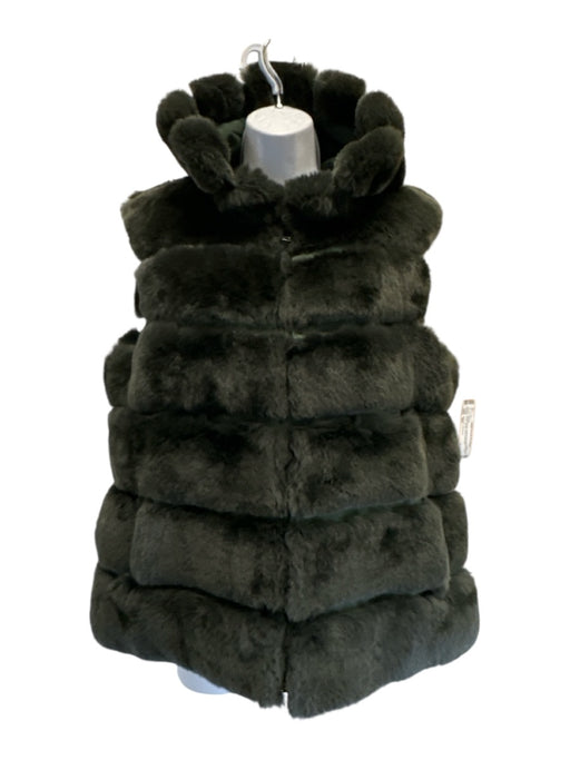 Natures Collection Size M/L Hunter Green Rabbit Fur Suede Detail Hood Jacket Hunter Green / M/L