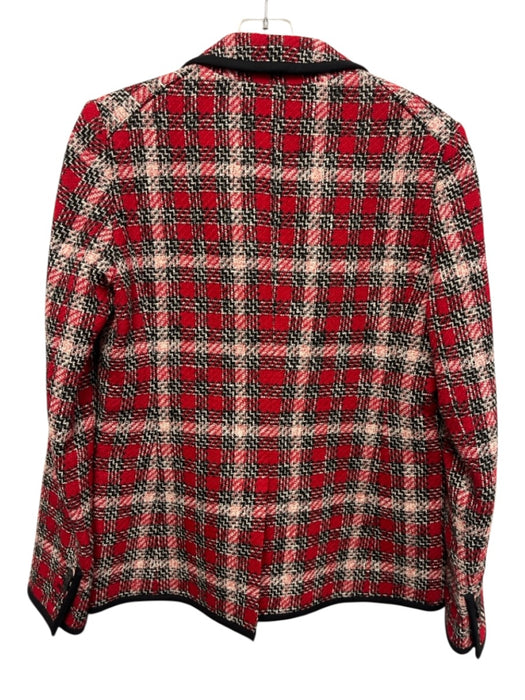 Veronica Beard Size 8 Red, Black, White Acrylic Blend Plaid Blazer Jacket Red, Black, White / 8