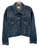 Boyish Size M Medium Wash Cotton Blend Denim Distressed Raw Hem Jacket Medium Wash / M