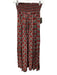 Natalie Martin Size S Red, Pink, Green Rayon Blend Shirred Waist Flowers Skirt Red, Pink, Green / S