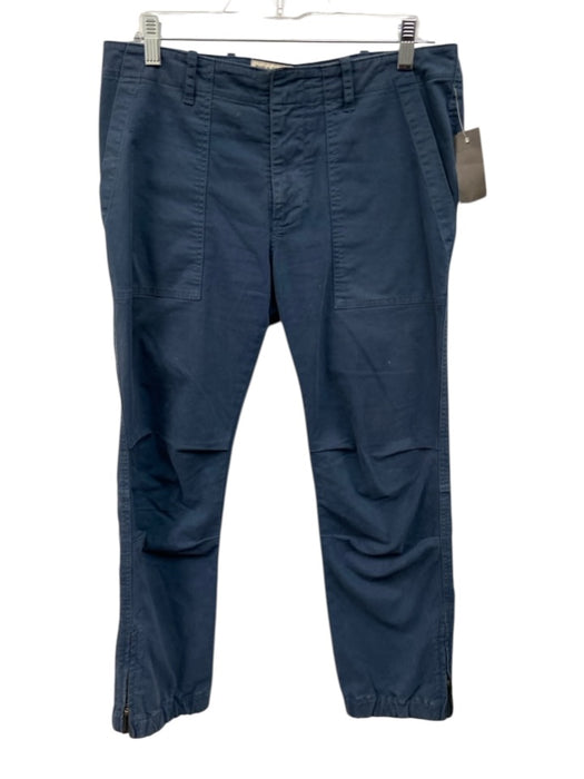 Nili Lotan Size 6 Blue Cotton Blend Mid Rise Zip Ankle Jogger Pants Blue / 6