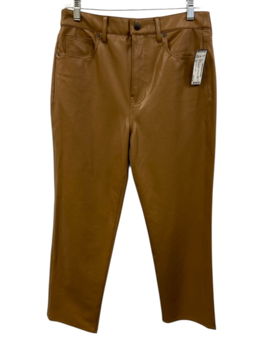 Veronica Beard Jeans Size 29 Brown PU Leather Mid Rise Straight Leg Pants Brown / 29