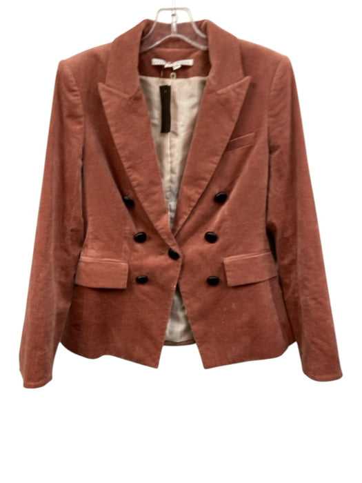 Veronica Beard Size 6 Pink Cotton Blend Corduroy Double Breasted Blazer Jacket Pink / 6