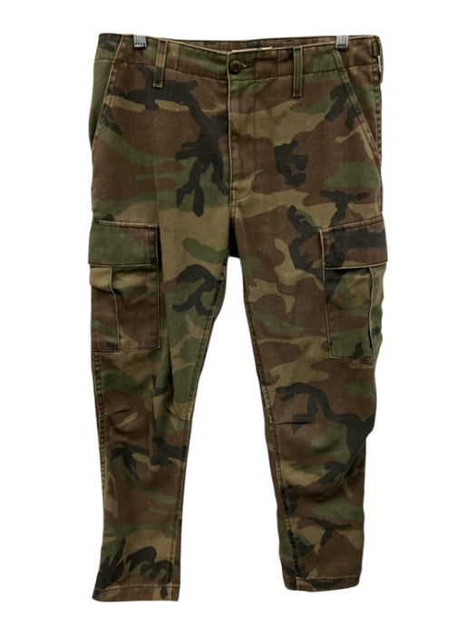 RE/DONE Size 27 Green, Brown, Black Cotton Blend Camo knee pleat Pants Green, Brown, Black / 27