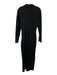 Staud Size M Black Rayon Blend Satin Trim Lapel Back Slit Maxi Dress Black / M